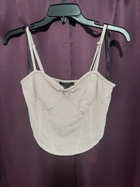 Forever 21 Sparkle Pale Pink Crop Top